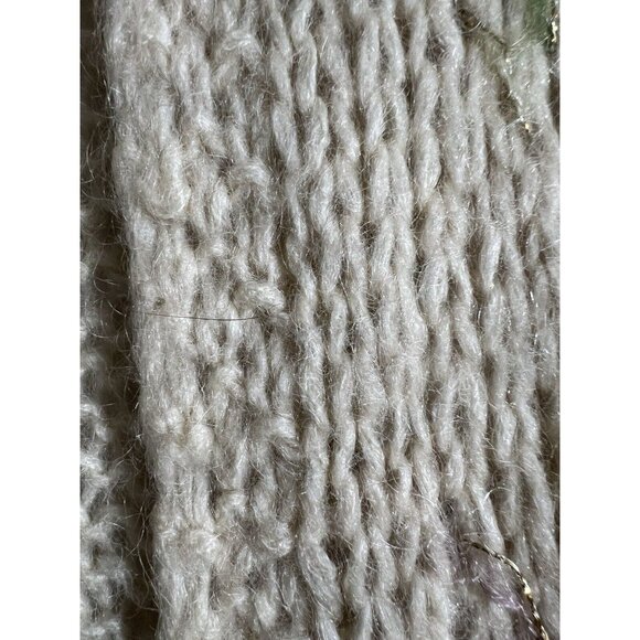 Sidney Gould Vintage 50's 60's Women's Ivory Cardigan Floral Knit Wool Classic - Picture 4 of 5